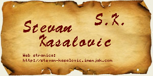 Stevan Kasalović vizit kartica